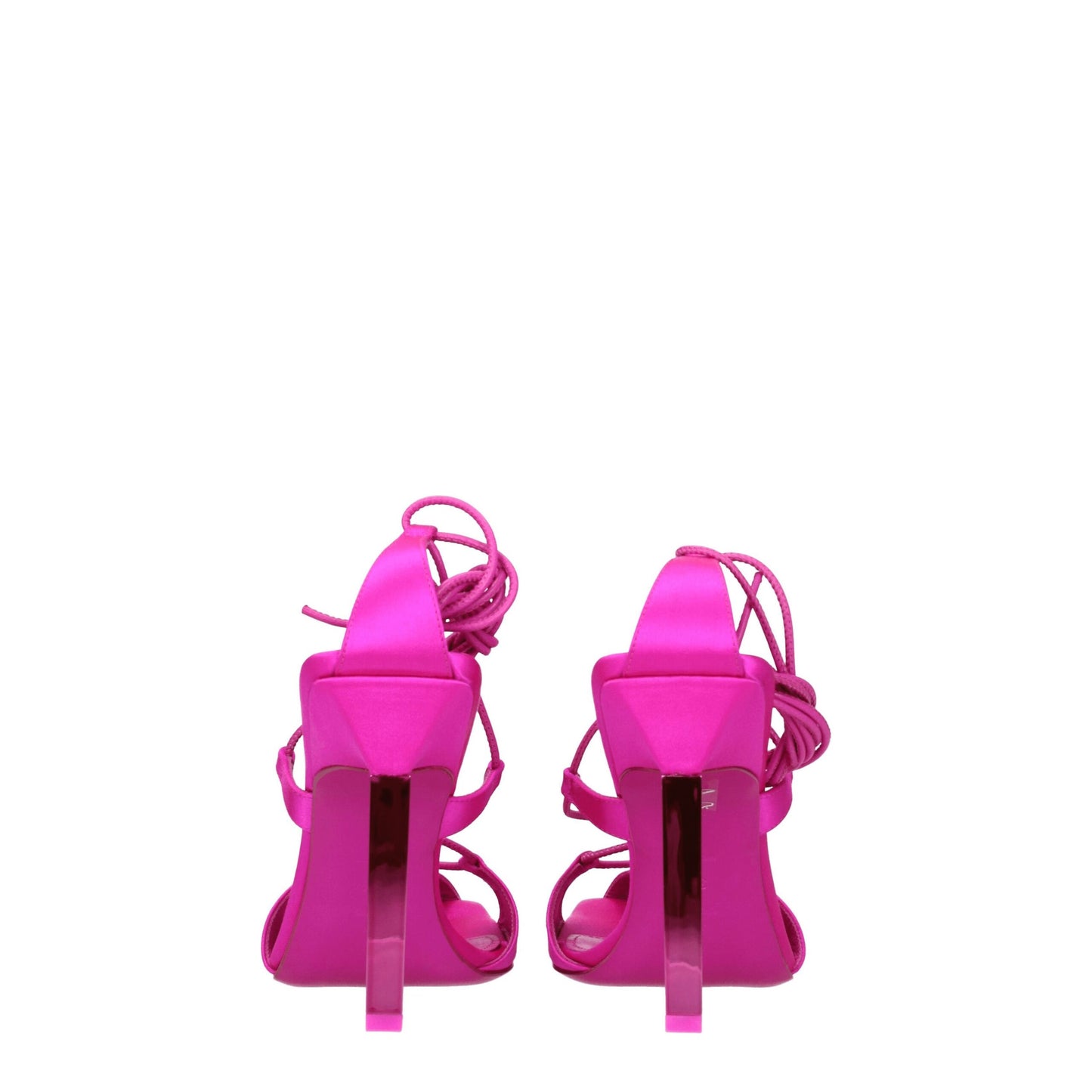 Les sandales à talons aiguilles en satin rose de The Attico