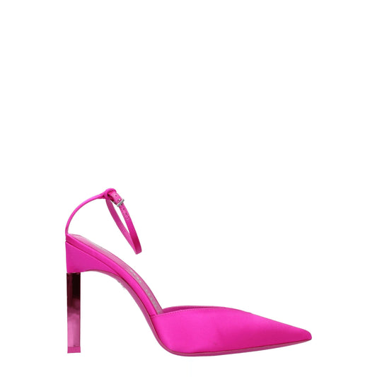 Les sandales à talons aiguilles en satin rose de The Attico