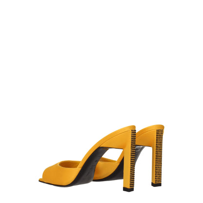 Sandales à talons aiguilles en satin orange de The Attico