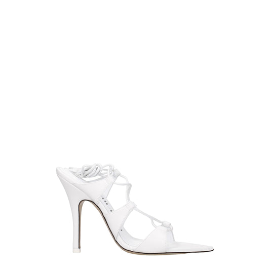 Les sandales à talons aiguilles en cuir blanc The Attico