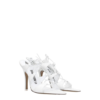 Les sandales à talons aiguilles en cuir blanc The Attico