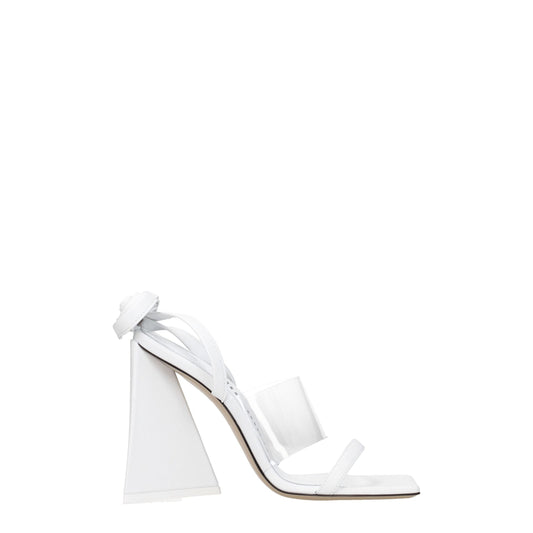 Les sandales à talons aiguilles en cuir blanc The Attico