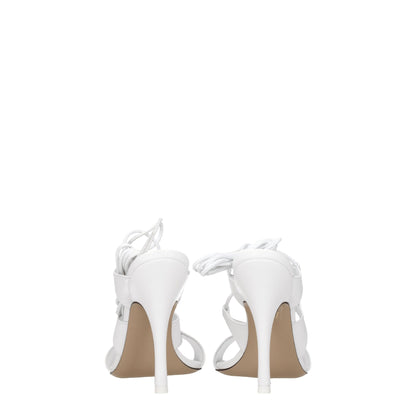 Les sandales à talons aiguilles en cuir blanc The Attico