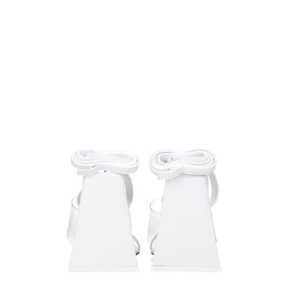 Les sandales à talons aiguilles en cuir blanc The Attico