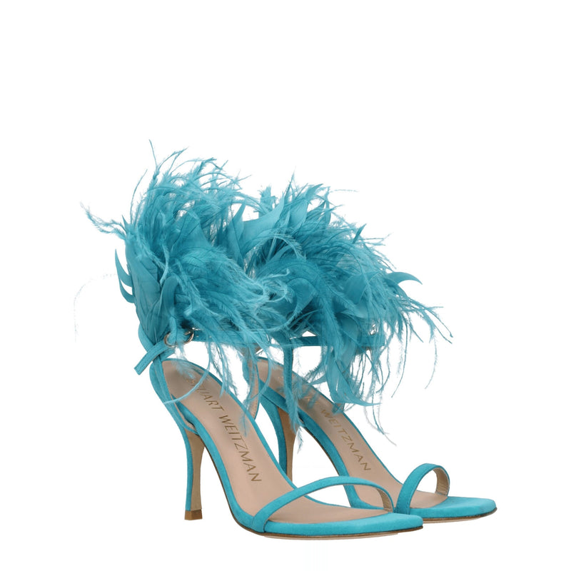 Stuart Weitzman Green Leather Stiletto Heels Sandals