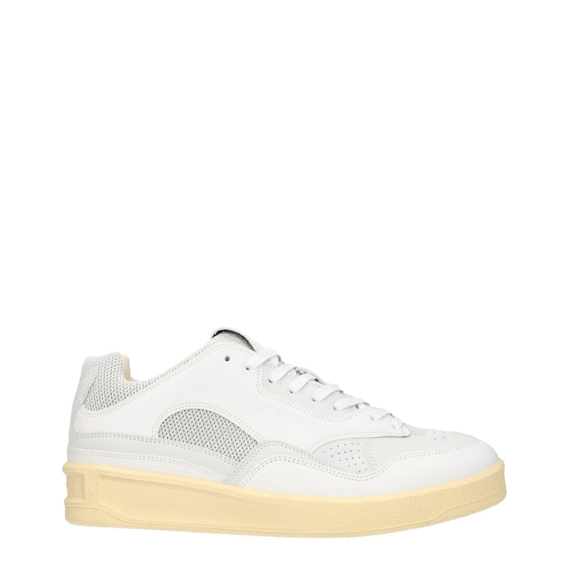 Jil Sander White Leather Low Tops Sneakers for Men