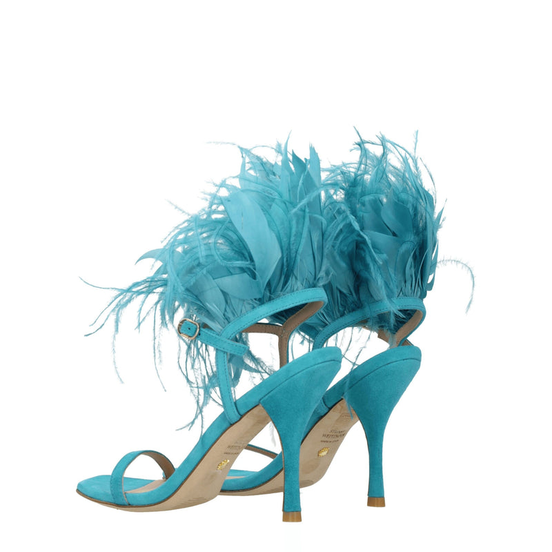 Stuart Weitzman Green Leather Stiletto Heels Sandals