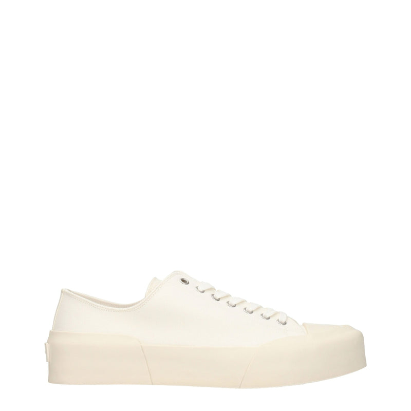 Jil Sander Beige Fabric Low Tops Sneakers - Élégance Sportive