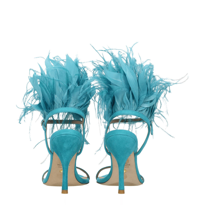 Stuart Weitzman Green Leather Stiletto Heels Sandals