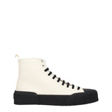 Jil Sander Beige Fabric High Tops - Sporty Glam Sneakers