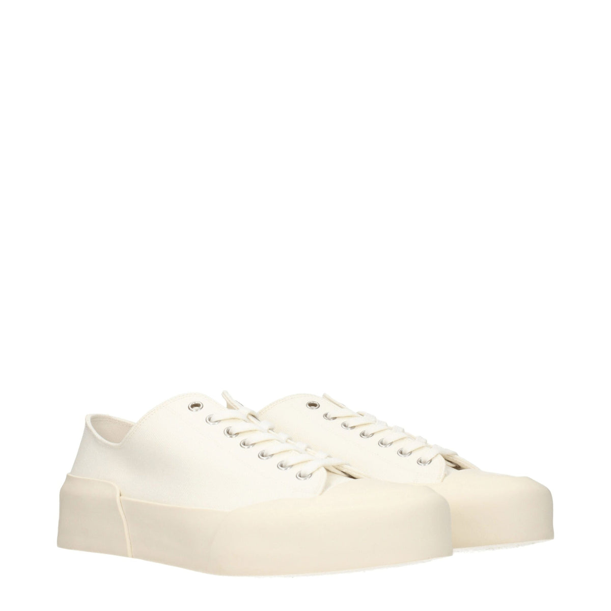 Jil Sander Beige Fabric Low Tops Sneakers - Élégance Sportive