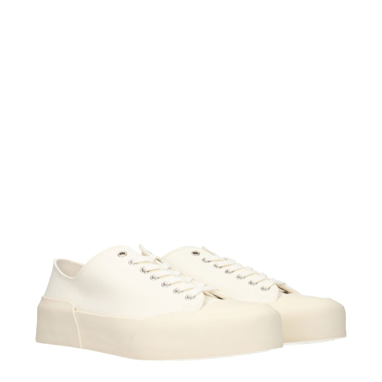 Baskets basses en tissu beige de Jil Sander