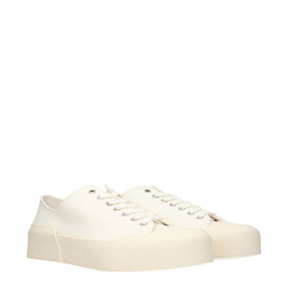 Baskets basses en tissu beige de Jil Sander