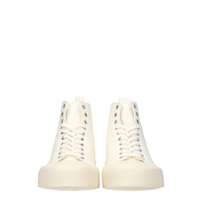 Baskets montantes en tissu beige de Jil Sander