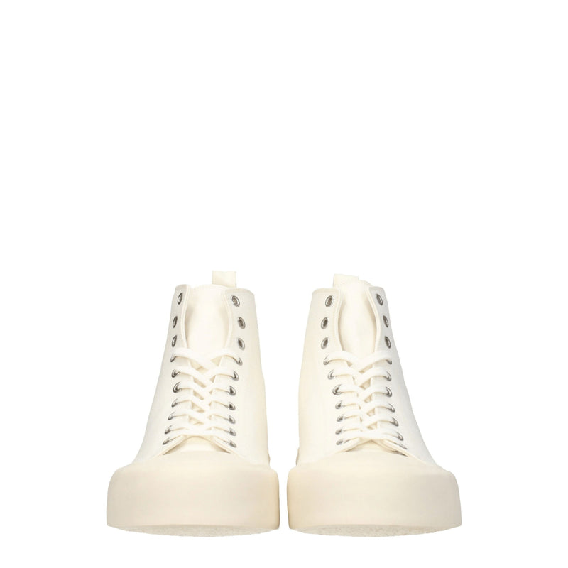 Jil Sander Beige Fabric High Tops - Sporty Glam Sneakers