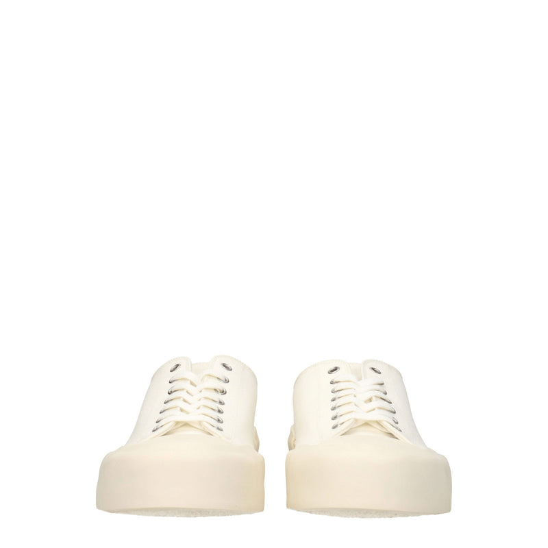 Jil Sander Beige Fabric Low Tops Sneakers - Élégance Sportive