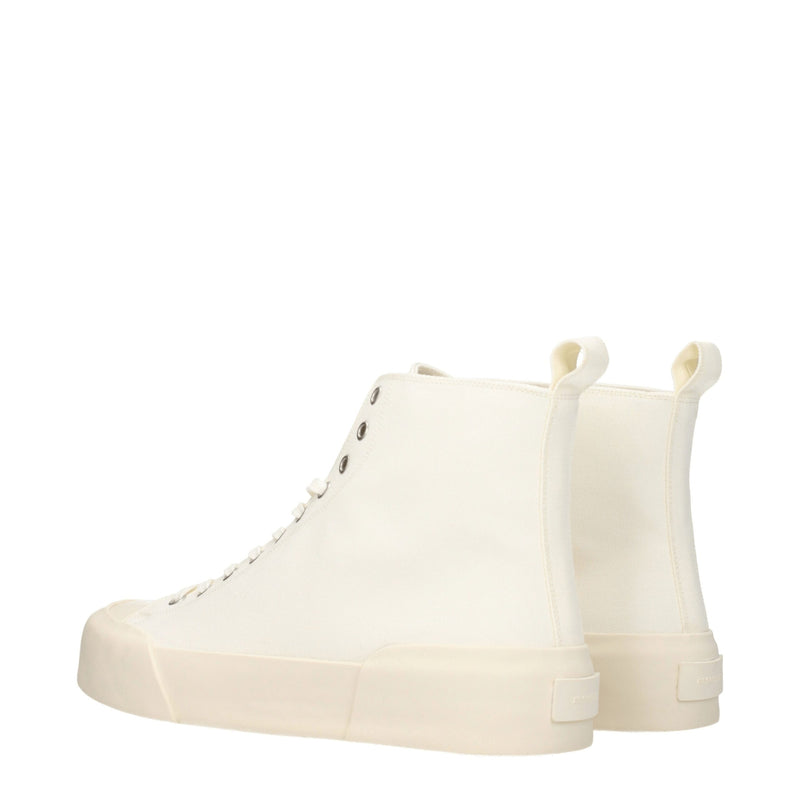 Jil Sander Beige Fabric High Tops - Sporty Glam Sneakers