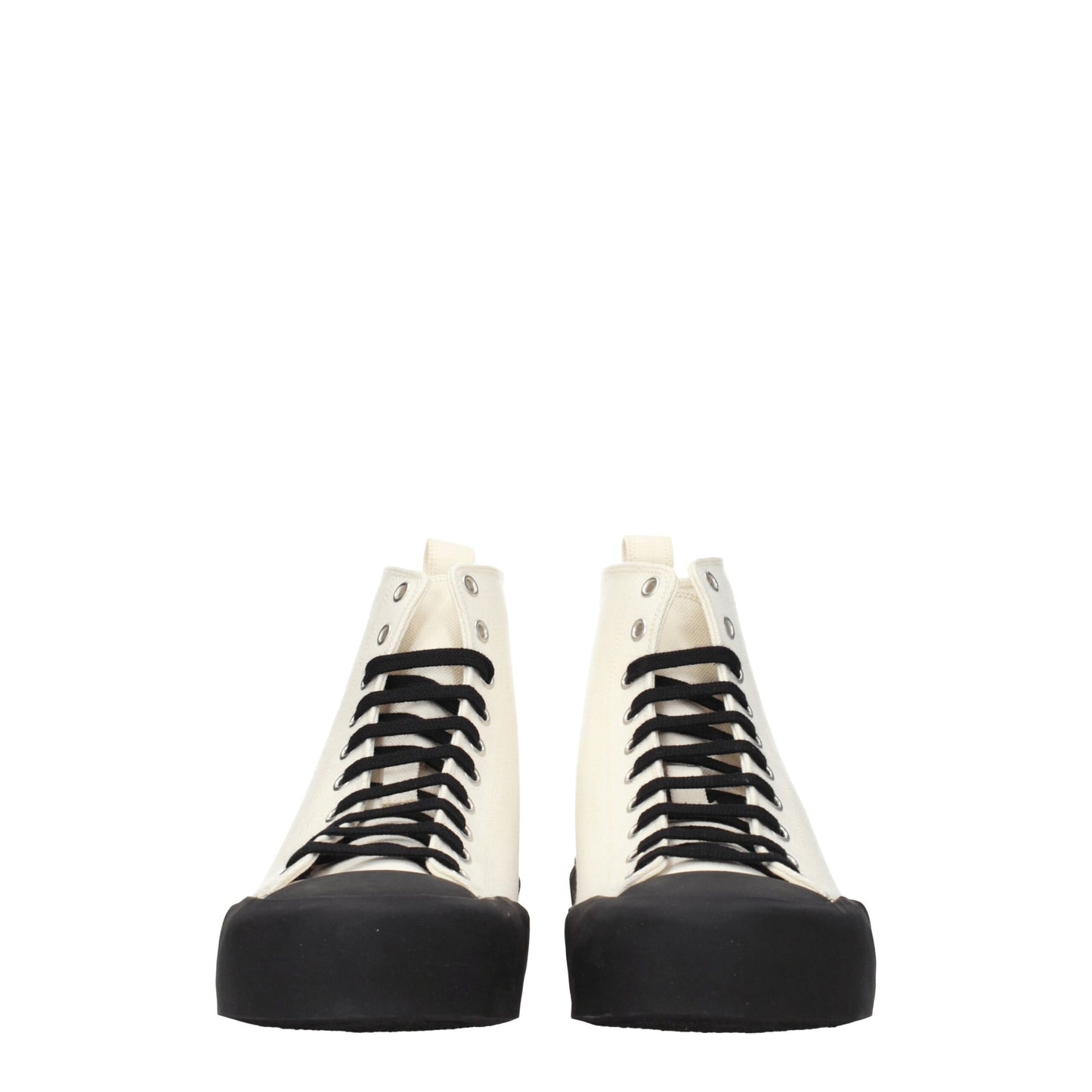 Baskets montantes en tissu beige de Jil Sander