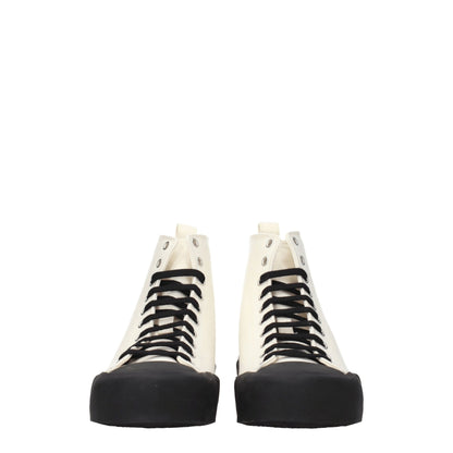 Baskets montantes en tissu beige de Jil Sander