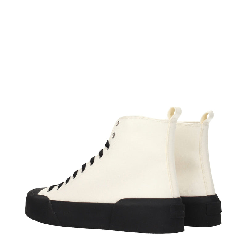 Jil Sander Beige Fabric High Tops - Sporty Glam Sneakers