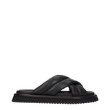 Dolce & Gabbana Black Leather Slippers for Men