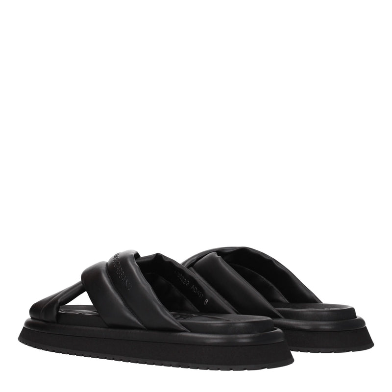 Dolce & Gabbana Black Leather Slippers for Men