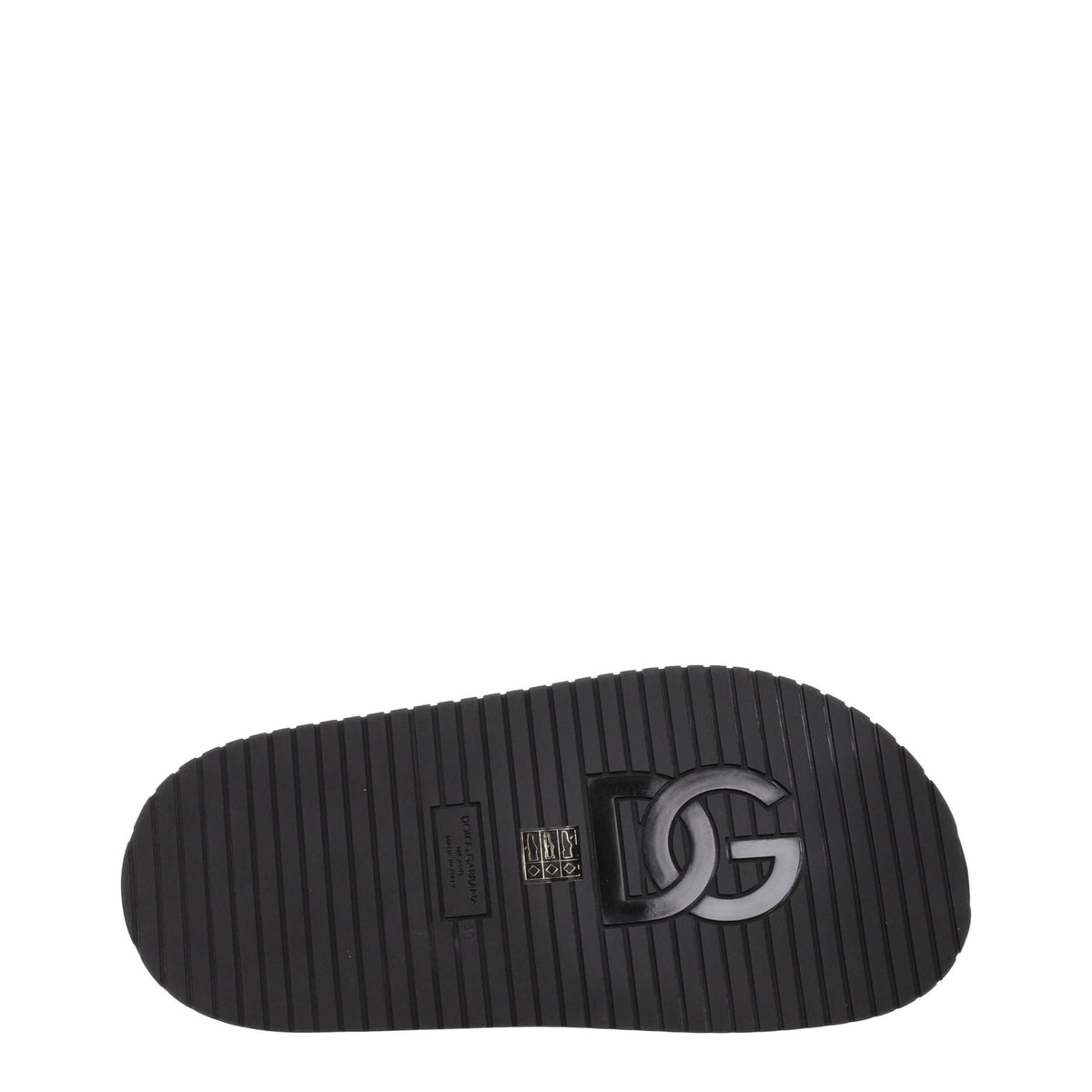 Dolce & Gabbana Black Leather Slippers for Men