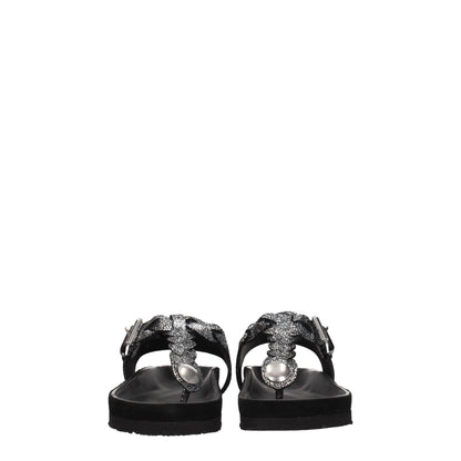 Isabel Marant Zwarte Leren Flip-Flop Sandalen