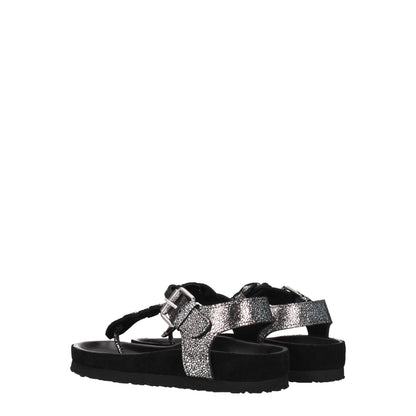Isabel Marant Zwarte Leren Flip-Flop Sandalen