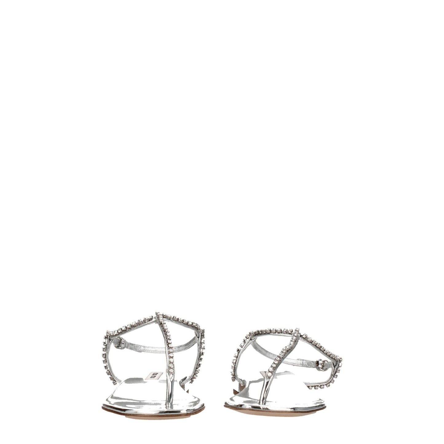 Miu Miu grijze leren slippers