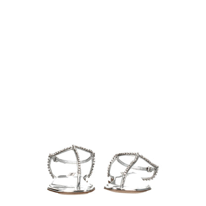 Miu Miu grijze leren slippers