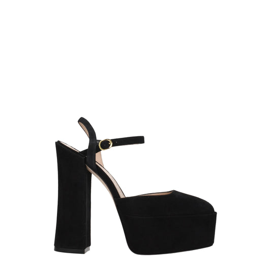 Stuart Weitzman zwarte leren platformschoenen