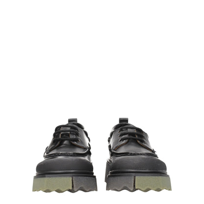 Mocassins à enfiler en cuir blanc cassé et noir