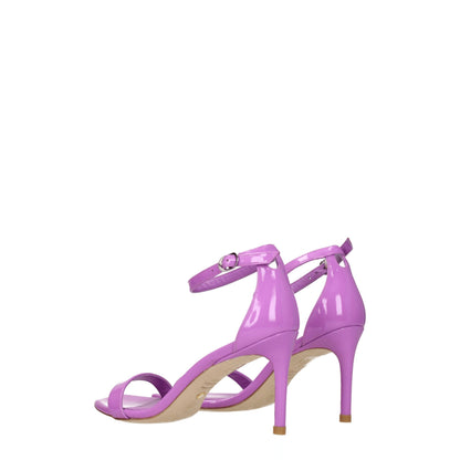 Sandales à talons aiguilles en cuir violet de Stuart Weitzman