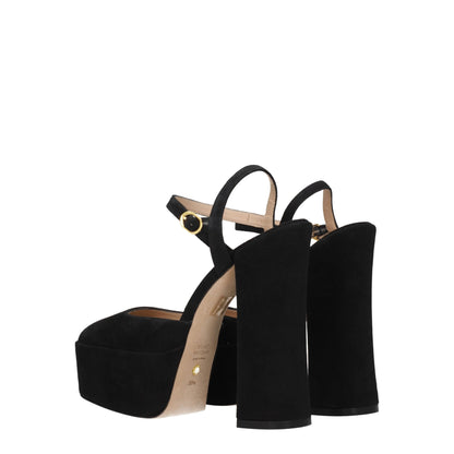 Stuart Weitzman zwarte leren platformschoenen