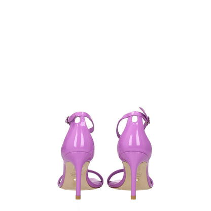 Sandales à talons aiguilles en cuir violet de Stuart Weitzman