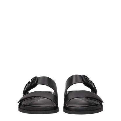 Sandales-chaussons en cuir noir Valentino Garavani