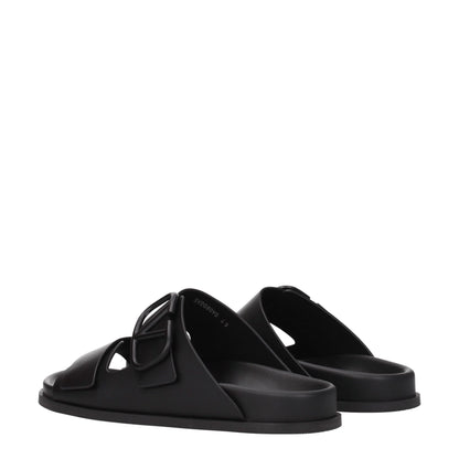 Sandales-chaussons en cuir noir Valentino Garavani