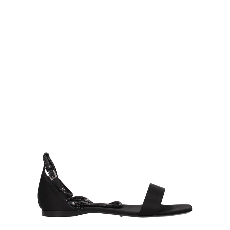 Max Mara Black Satin Flat Sandals - Elegance and Comfort Combined