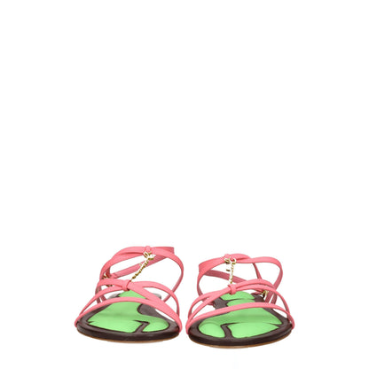 Jacquemus Roze Lederen Platte Sandalen