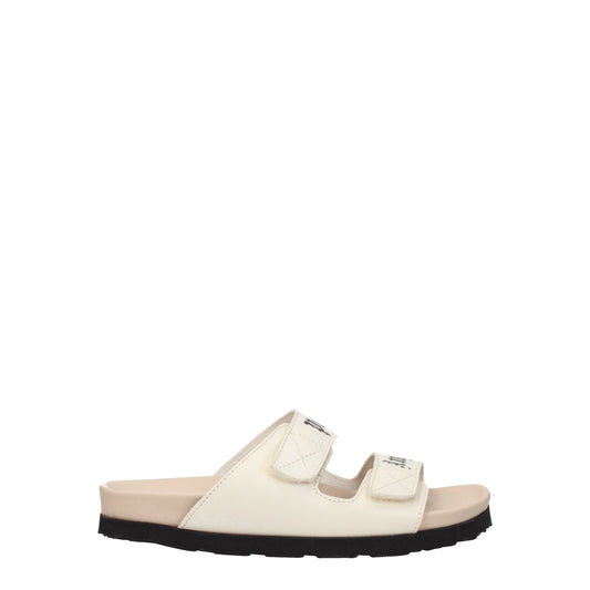 Palm Angels Beige Lederen Platte Sandalen