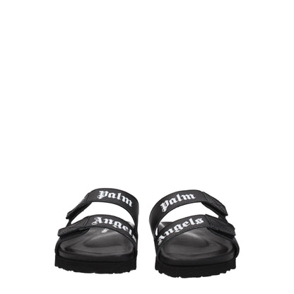 Palm Angels Zwarte Lederen Platte Sandalen