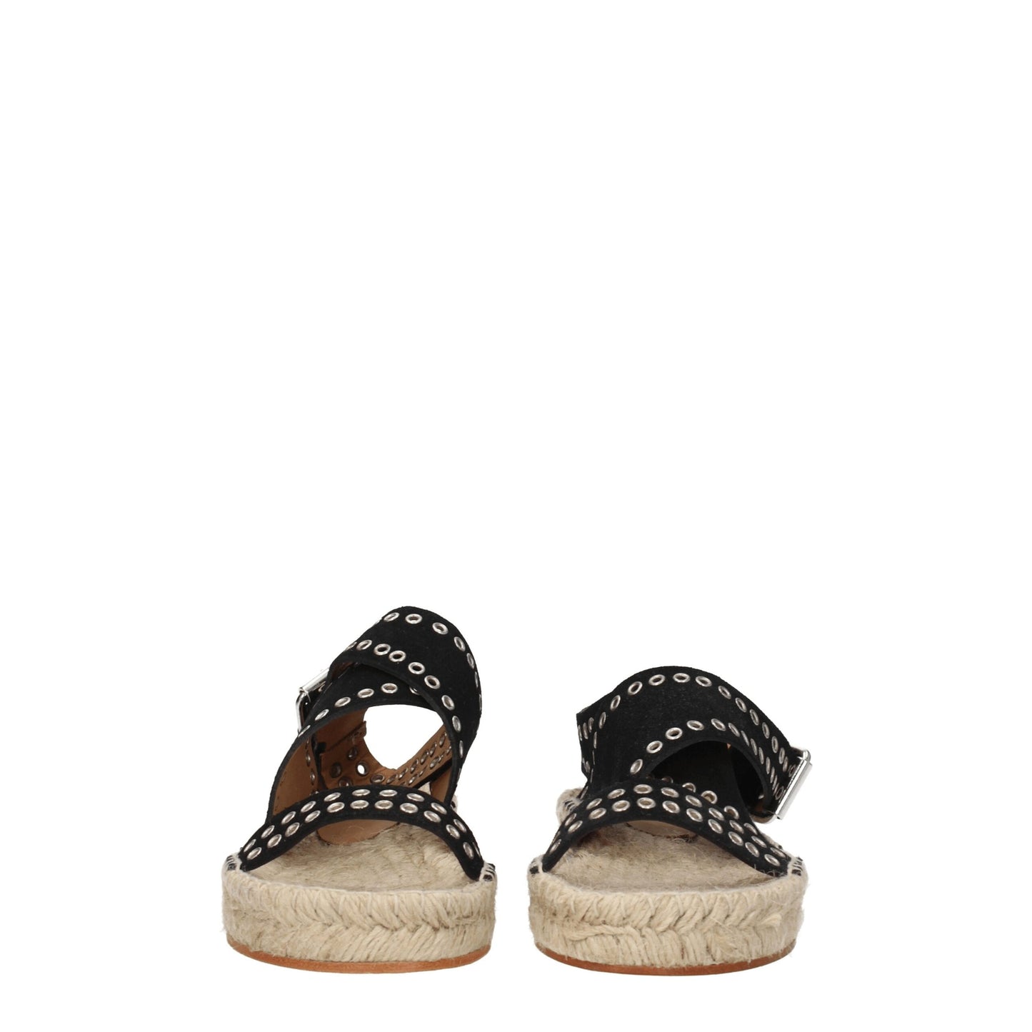 Isabel Marant Zwarte Lederen Platte Sandalen