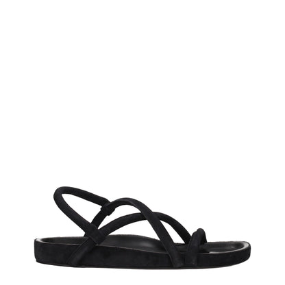 Sandales plates en cuir noir Isabel Marant