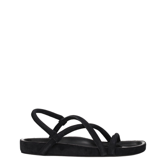 Sandales plates en cuir noir Isabel Marant