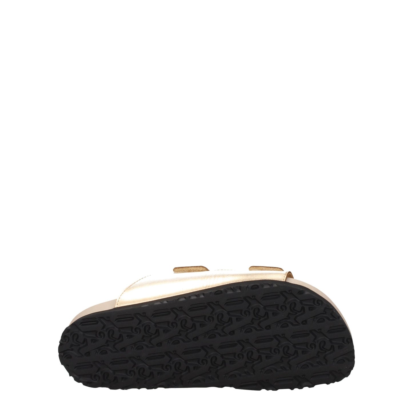 Palm Angels Goudkleurige Lederen Slippers Sandalen