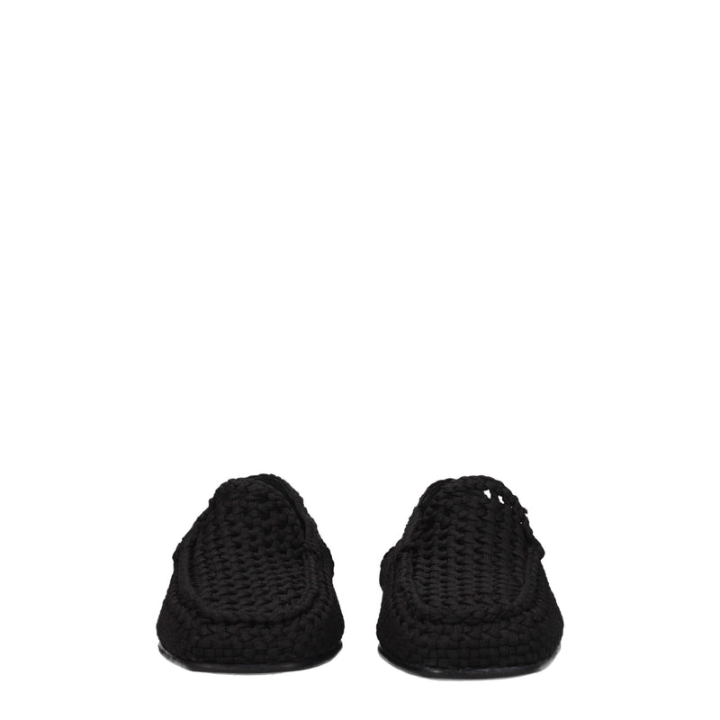Dolce & Gabbana Black Fabric Slip-On Loafers for Men