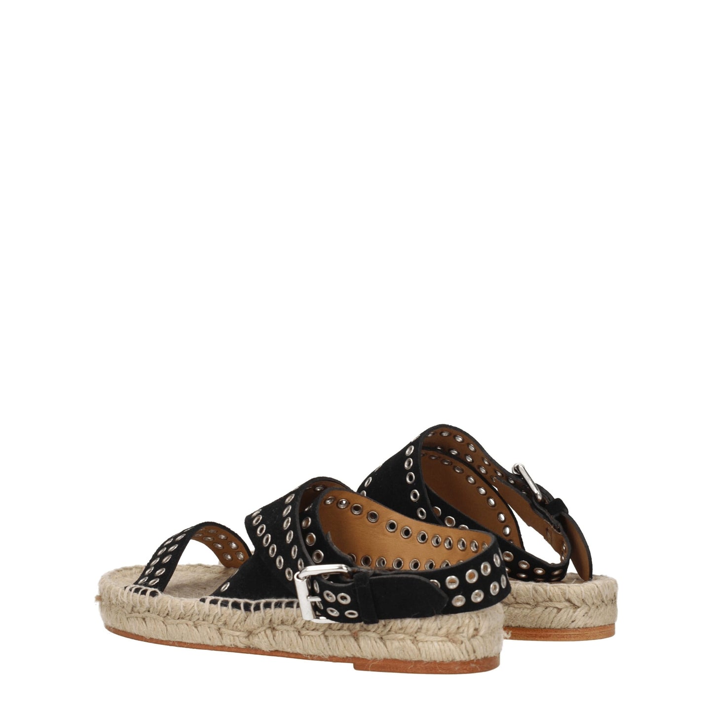 Isabel Marant Zwarte Lederen Platte Sandalen