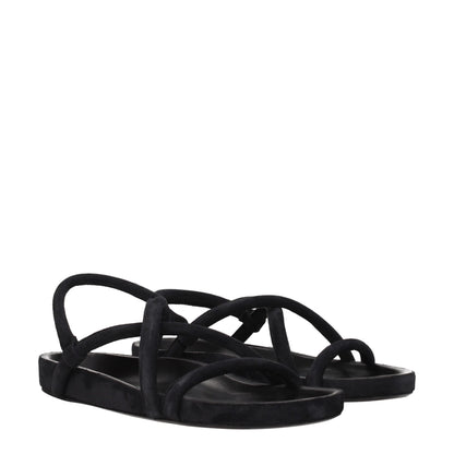 Sandales plates en cuir noir Isabel Marant