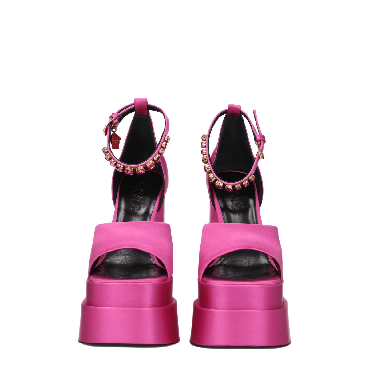 Versace Pink Satin Platforms - High Heel Sandals